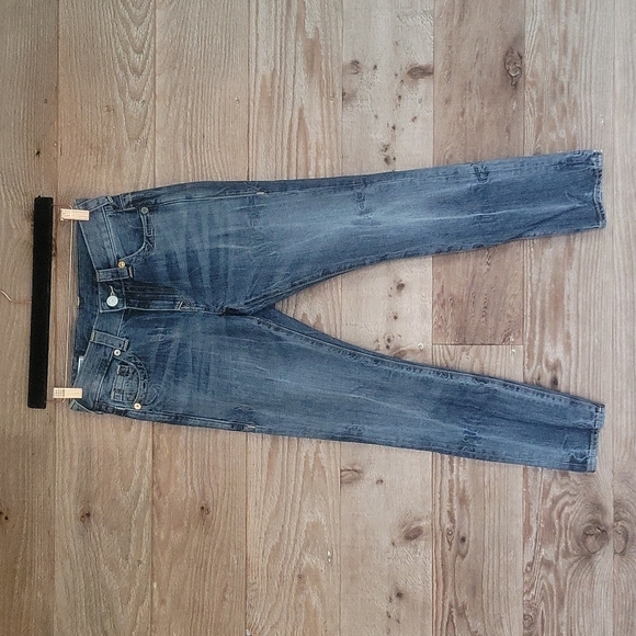 True Religion Audrey Mid Rise Slim Boyfriend Jeans Medium Wash Size 24